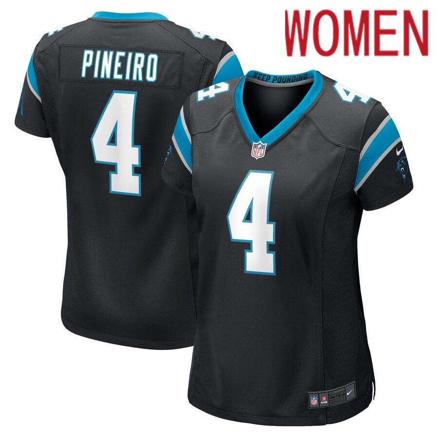 Women Carolina Panthers #4 Eddy Pineiro Nike Black Game Player NFL Jersey
